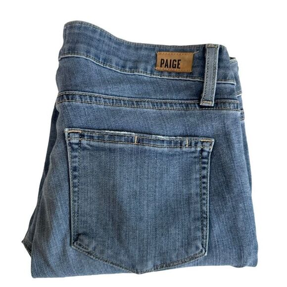 Paige Verdugo crop blue stretch skinny jeans size 27 raw hem - Picture 3 of 8